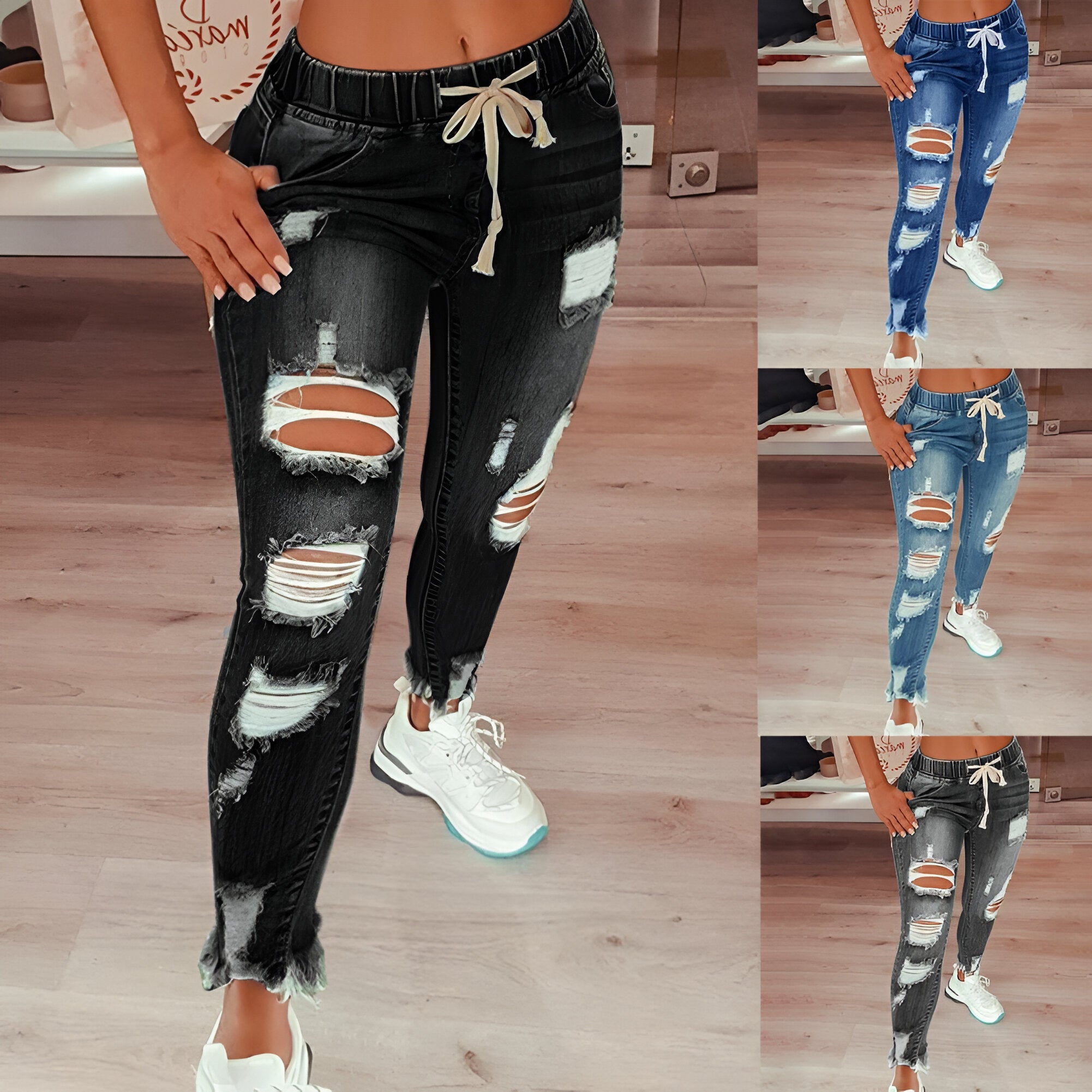 Stilla | Vintage Distressed Høj Talje Jeans