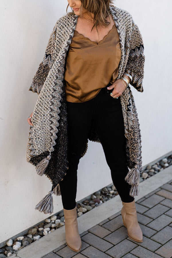 Stilla | Boho Hæklet Kimono Med Frynser