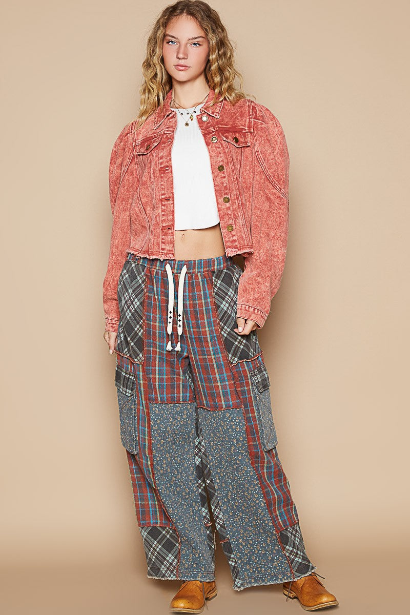 Stilla | Raw Hem Knap Op Cropped Denim Jakke Levere