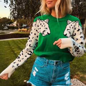 Stilla | Sweatshirt Trendy Sweatshirt Med Leopard Design