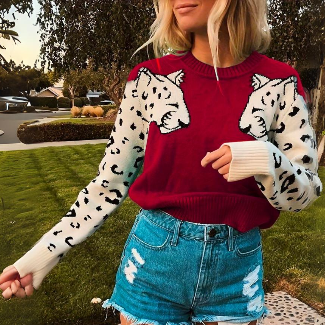 Stilla | Sweatshirt Trendy Sweatshirt Med Leopard Design