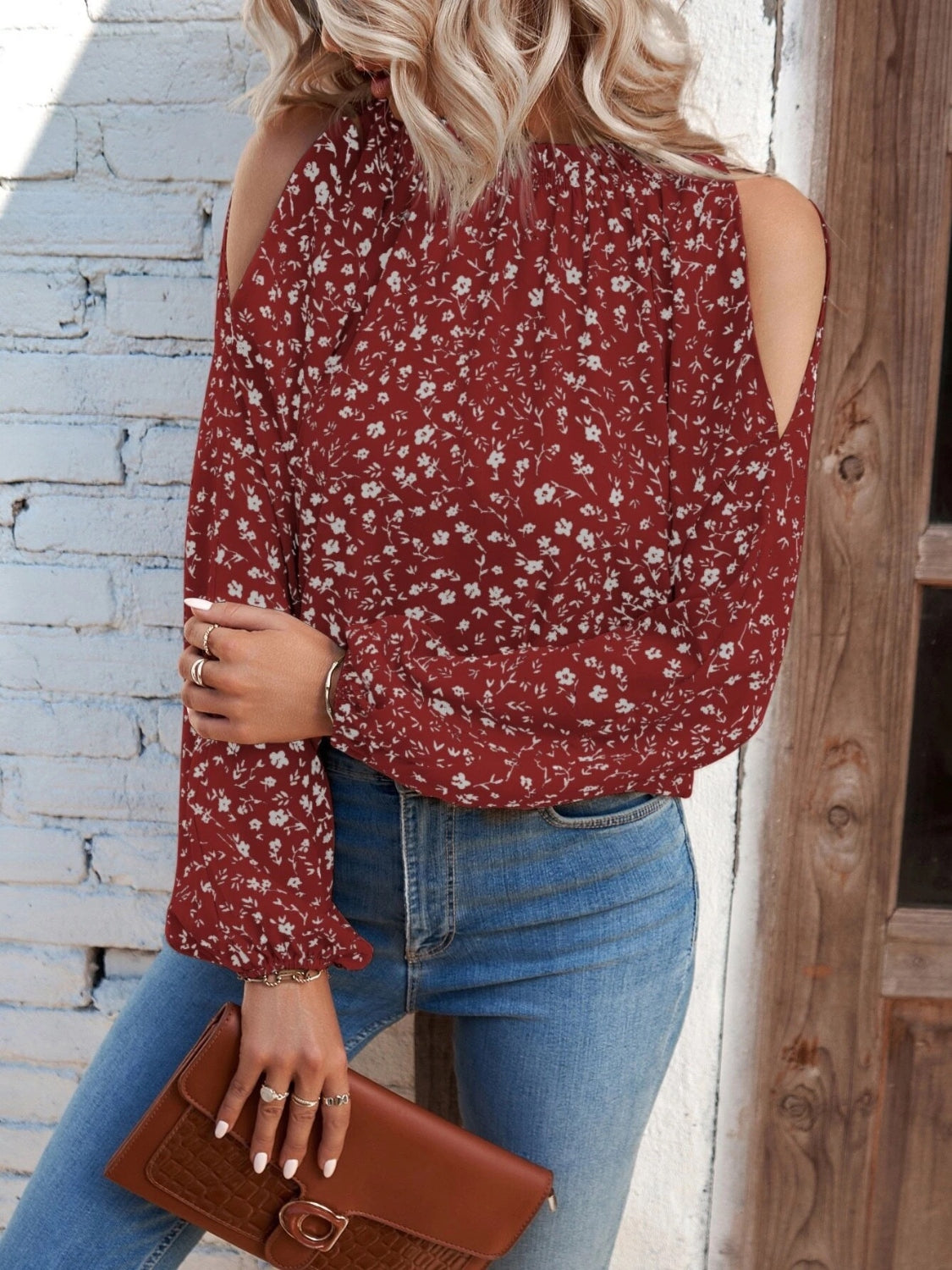 Stilla | Floral Kold- skulder Bluse
