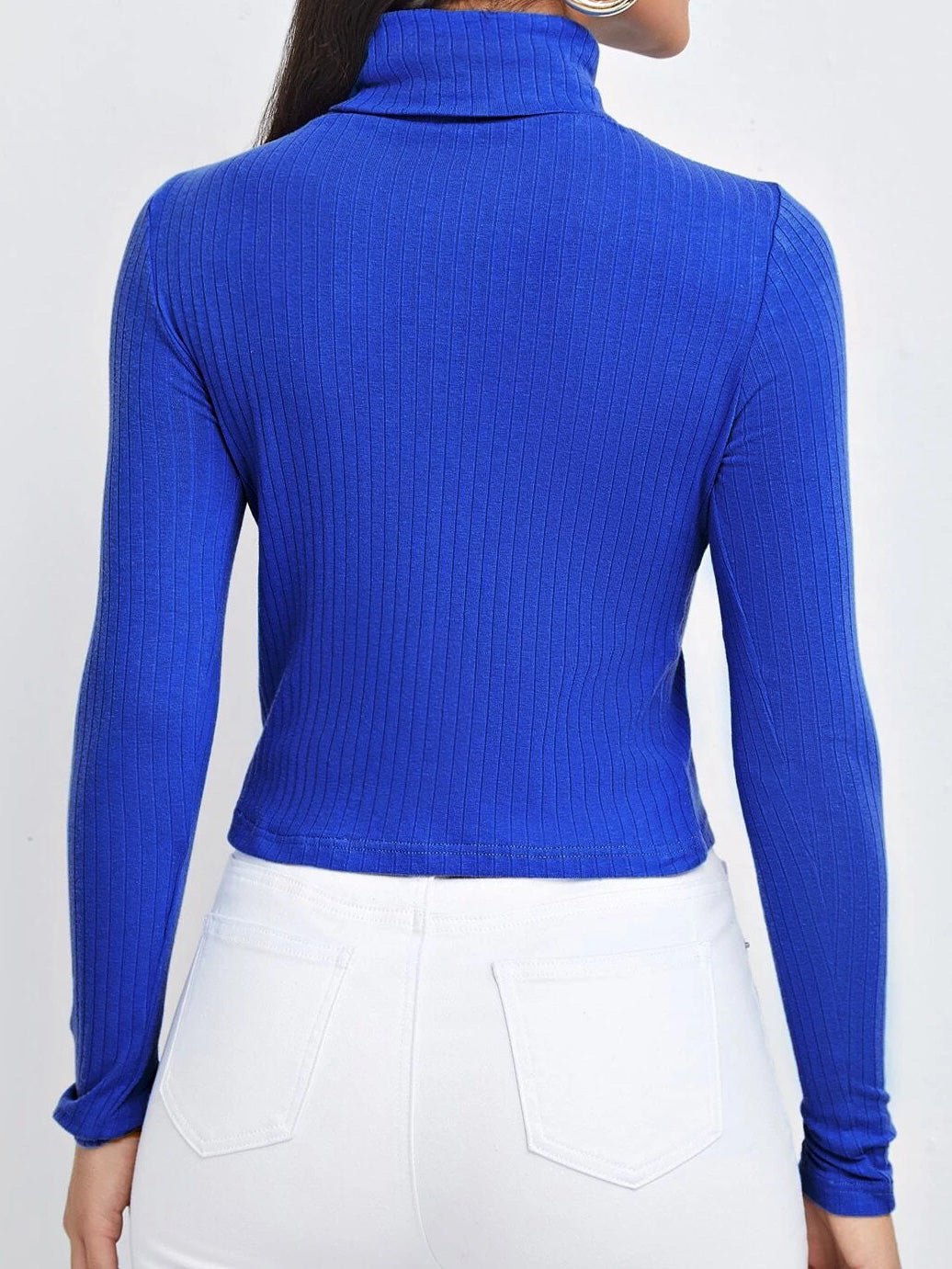 Stilla | Kvinder T-shirts Ensfarvet Turtleneck Langærmet T-shirt Hot på udsalg