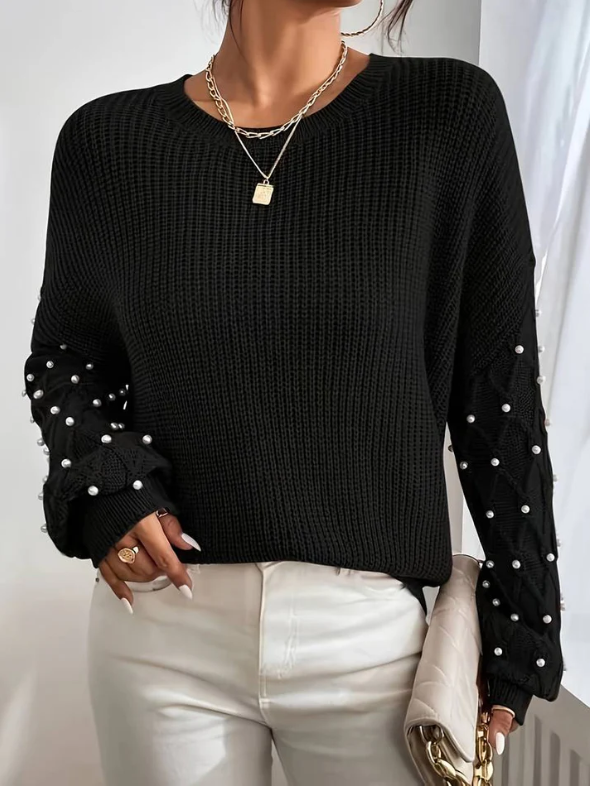 Stilla | Strikket Sweater til Kvinder med Perler Rabat