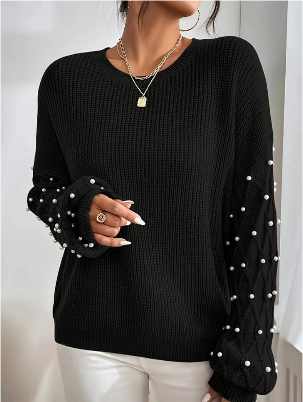 Stilla | Strikket Sweater til Kvinder med Perler Rabat