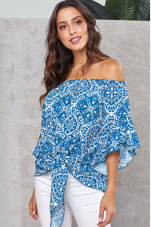 Stilla | Style Spotting Off the Shoulder Print Til Toppen