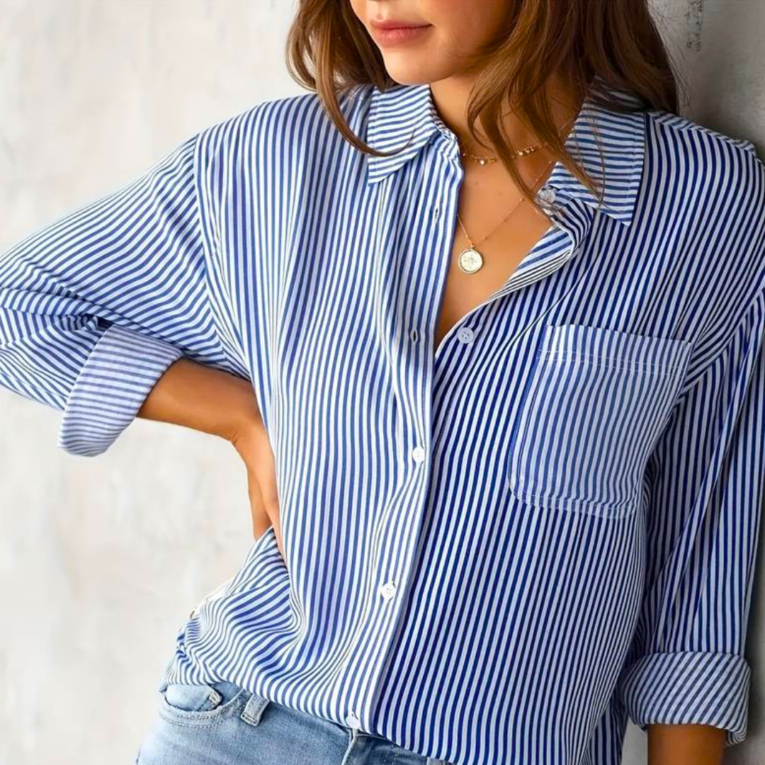 Stilla | Afslappet Stribet Damebluse