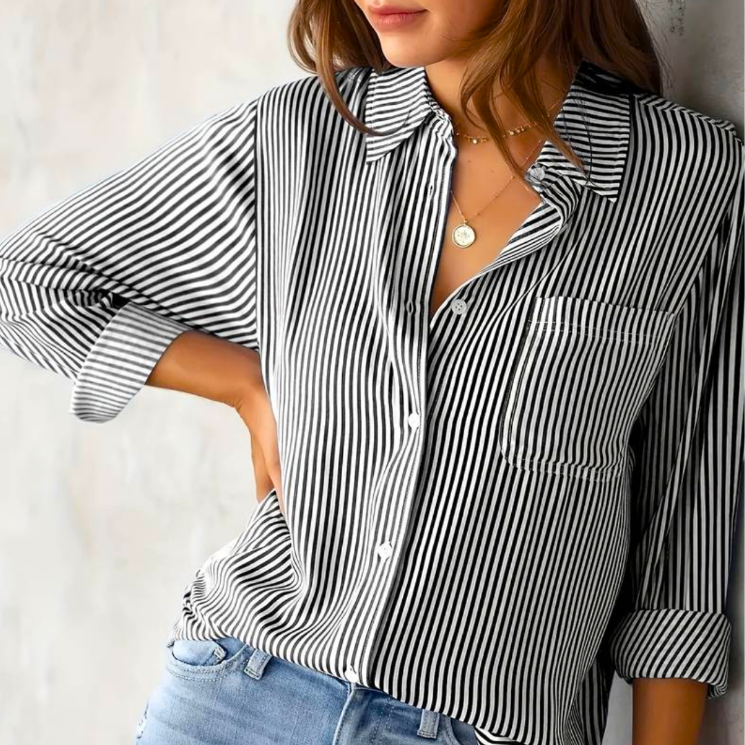 Stilla | Afslappet Stribet Damebluse