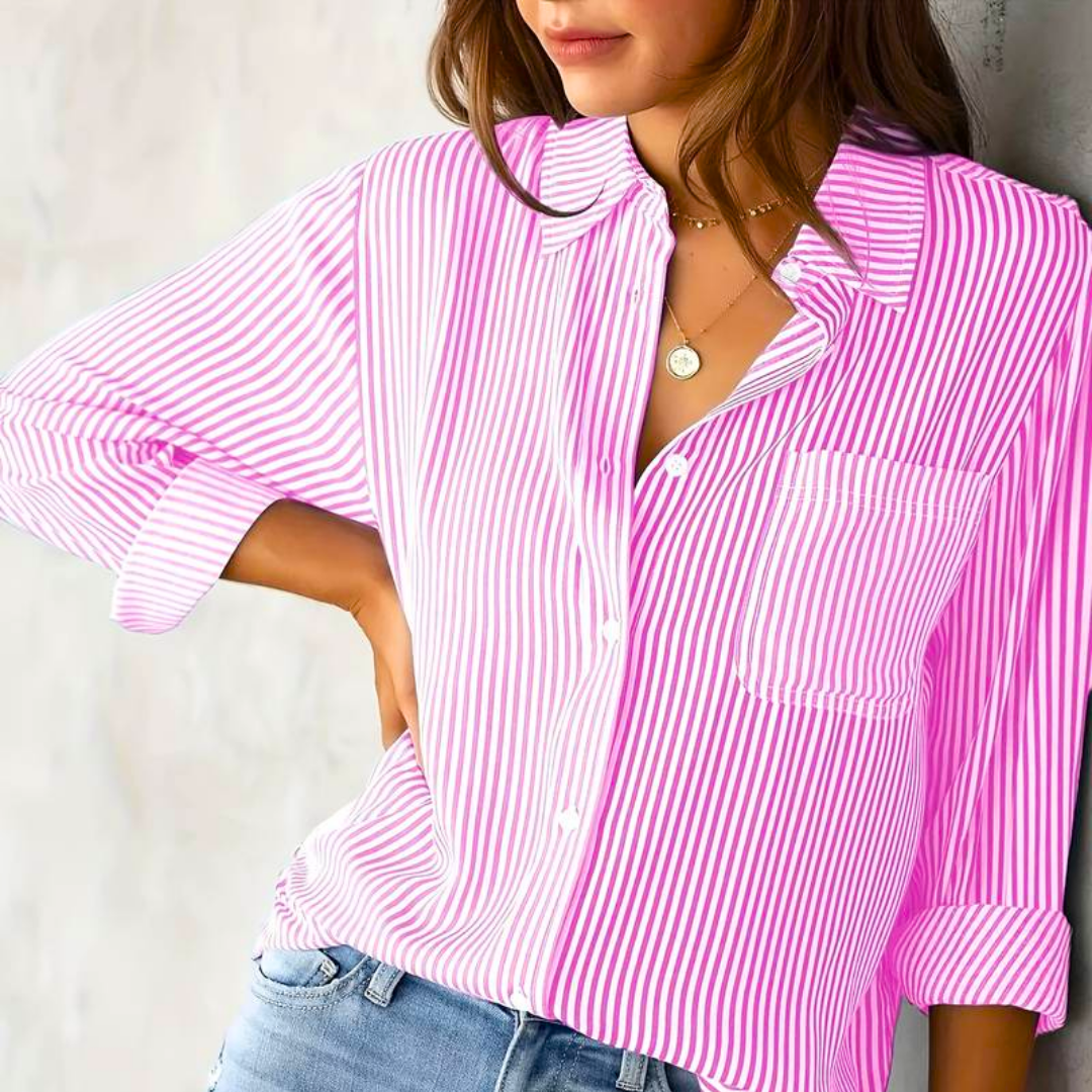 Stilla | Afslappet Stribet Damebluse