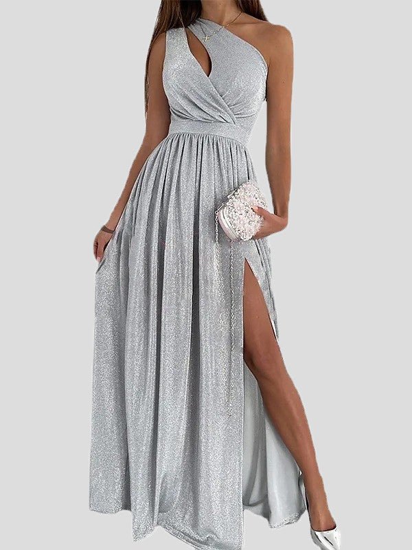 Stilla | Damekjoler Glitrende Off Shoulder Huller Slids Kjole