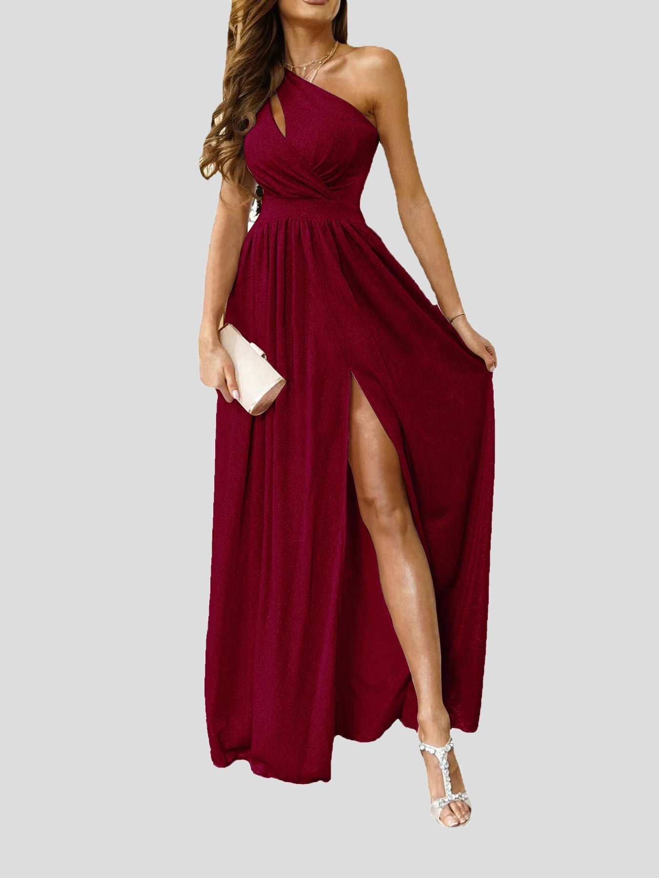 Stilla | Damekjoler Glitrende Off Shoulder Huller Slids Kjole