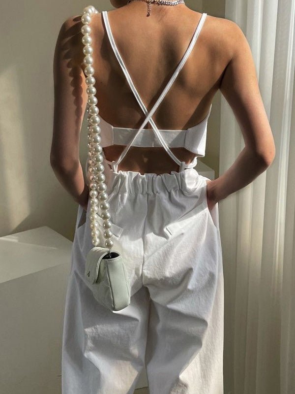 Stilla | Kvinders Jumpsuits Sling Lynlås Lomme Høj Talje Bred Ben Jumpsuit Udsalg