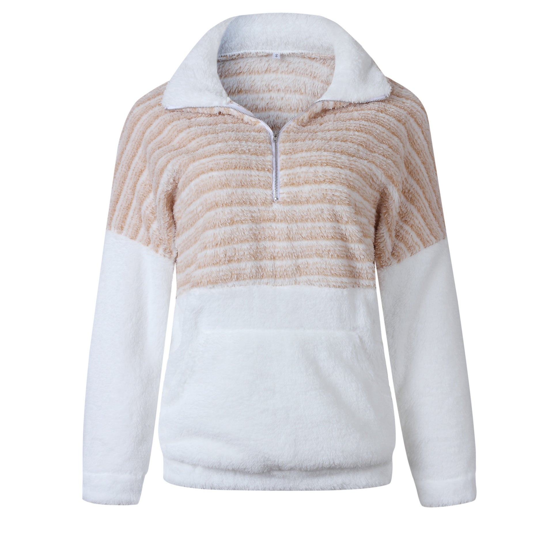 Stilla | Mode V-neck Bend Down Collar Lang Ærme Quater Zip Pullover