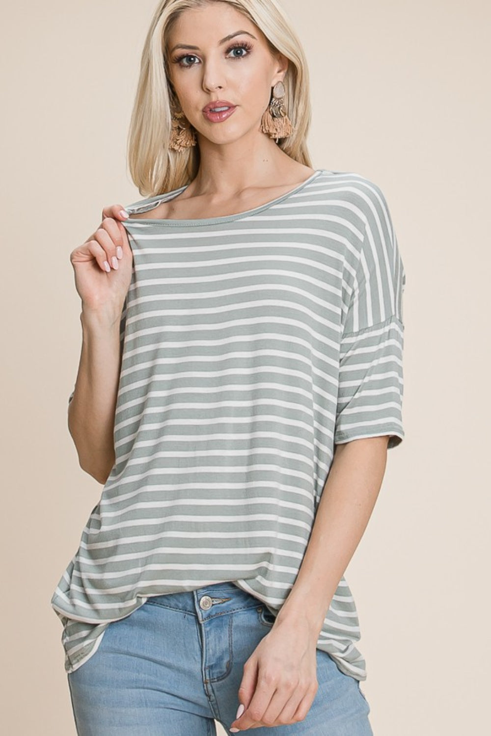 Stilla | Stribet Rund Hals T-Shirt