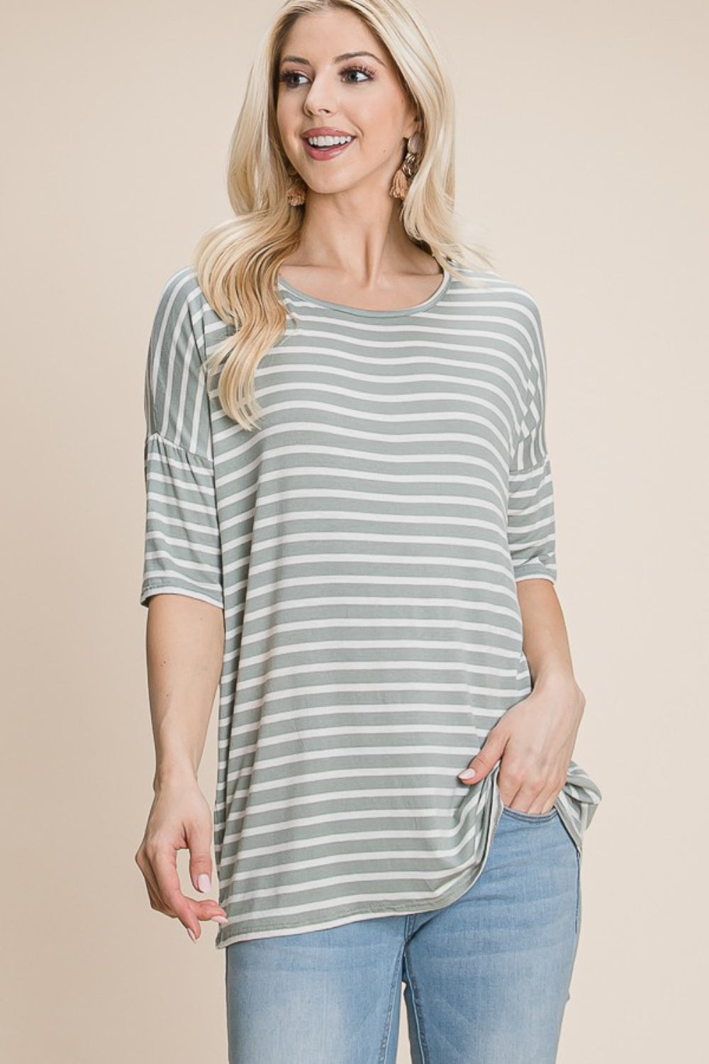 Stilla | Stribet Rund Hals T-Shirt