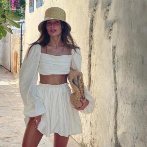 Stilla | Boho Chic Mavefri Top Og Nederdel Sæt