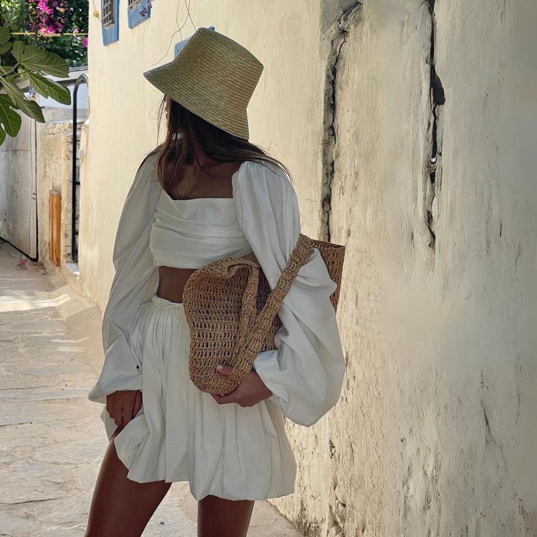 Stilla | Boho Chic Mavefri Top Og Nederdel Sæt