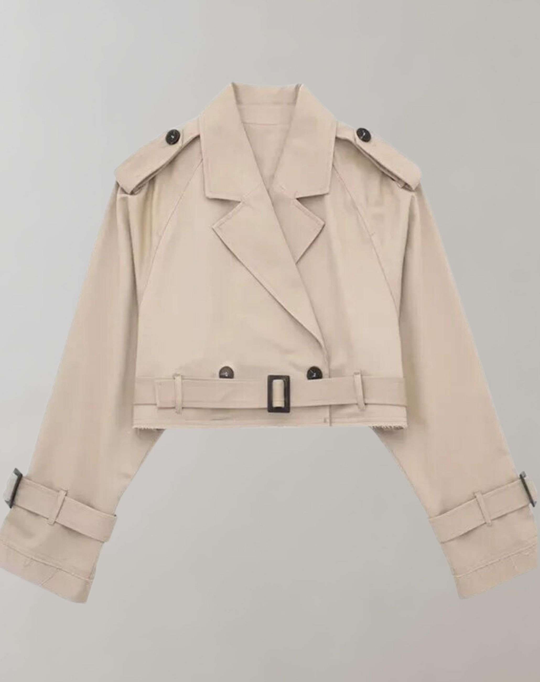 Stilla | Cropped Windbreaker-Jakke med Justerbart Bælte