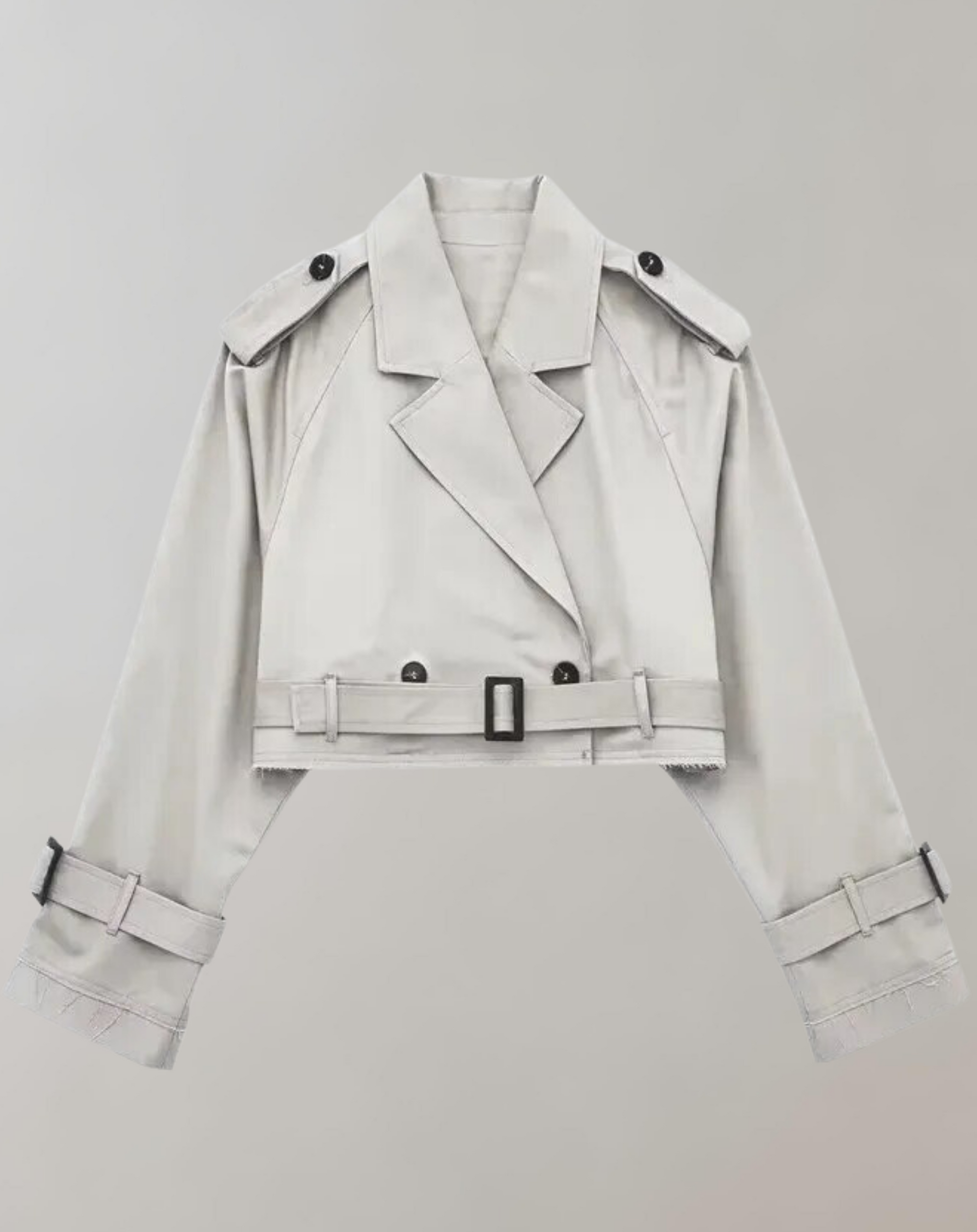 Stilla | Cropped Windbreaker-Jakke med Justerbart Bælte