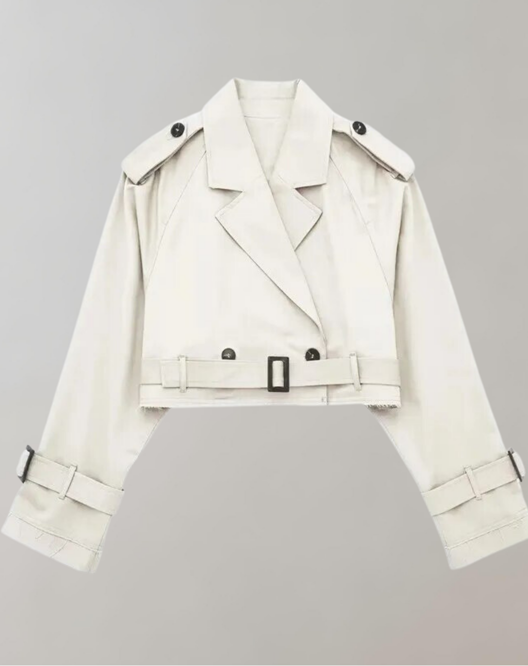Stilla | Cropped Windbreaker-Jakke med Justerbart Bælte