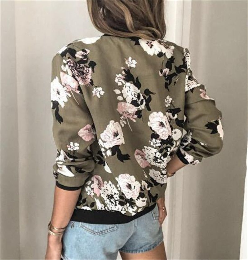 Stilla | Dame overgangsjakke med blomsterprint