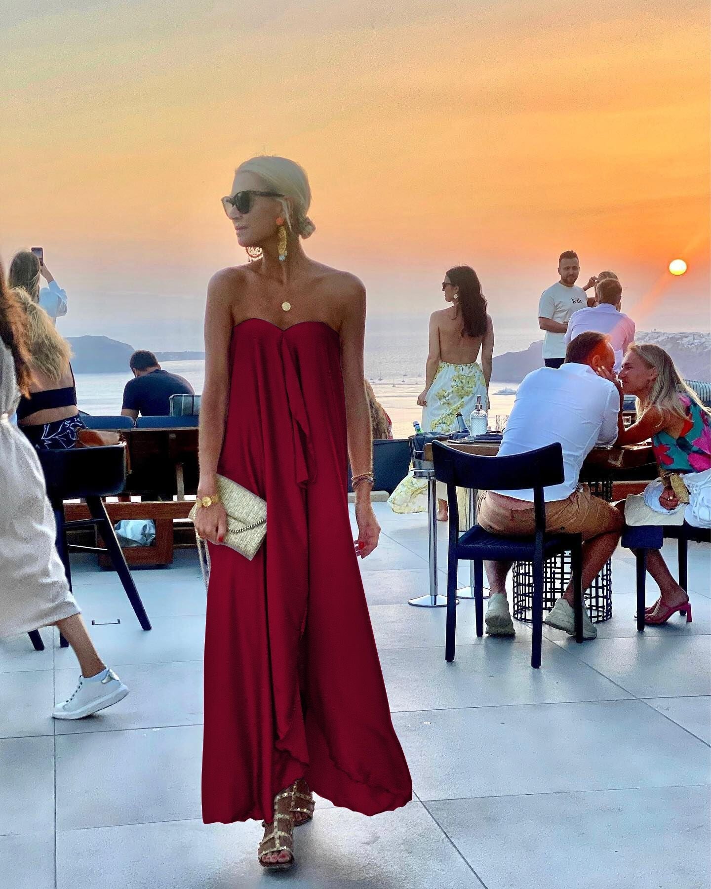 Stilla | Mode Uden Ærmer Off Shoulder Solid Uregelmæssig Maxi Kjole