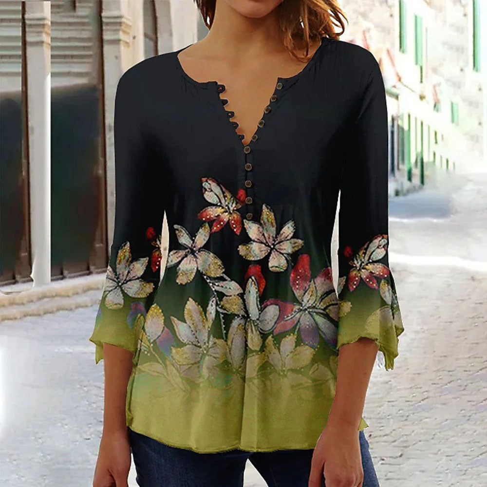 Stilla | Damemode T-shirt Med V-udskæring Look