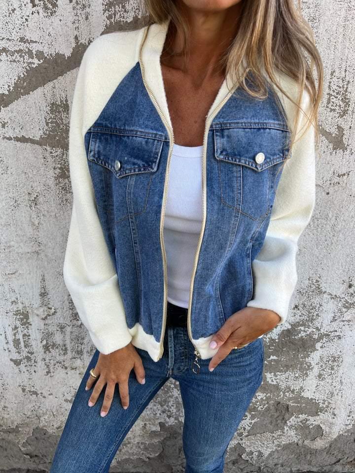 Stilla | Jakke Modern Zipper Denim Front Jakke