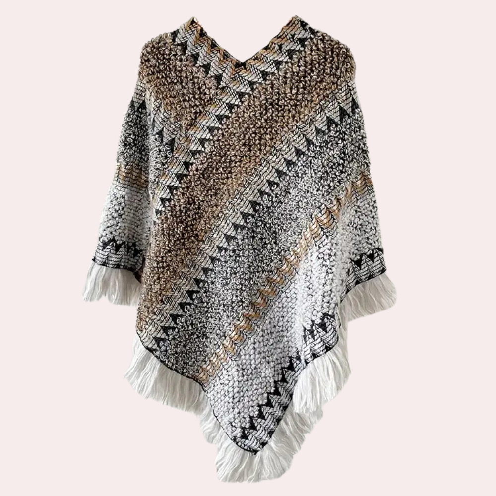 Stilla | Strikket Poncho Sjal til Damer