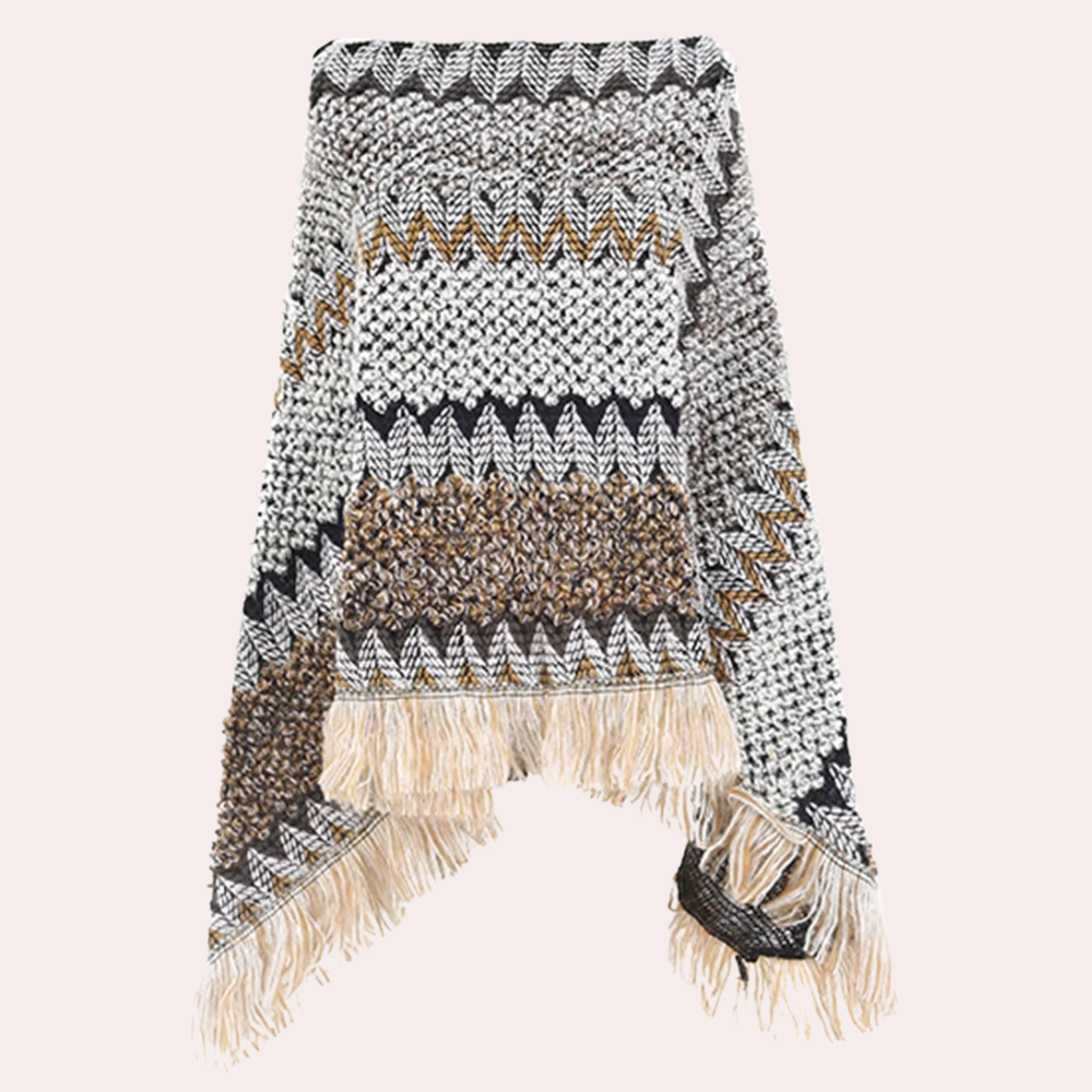Stilla | Strikket Poncho Sjal til Damer