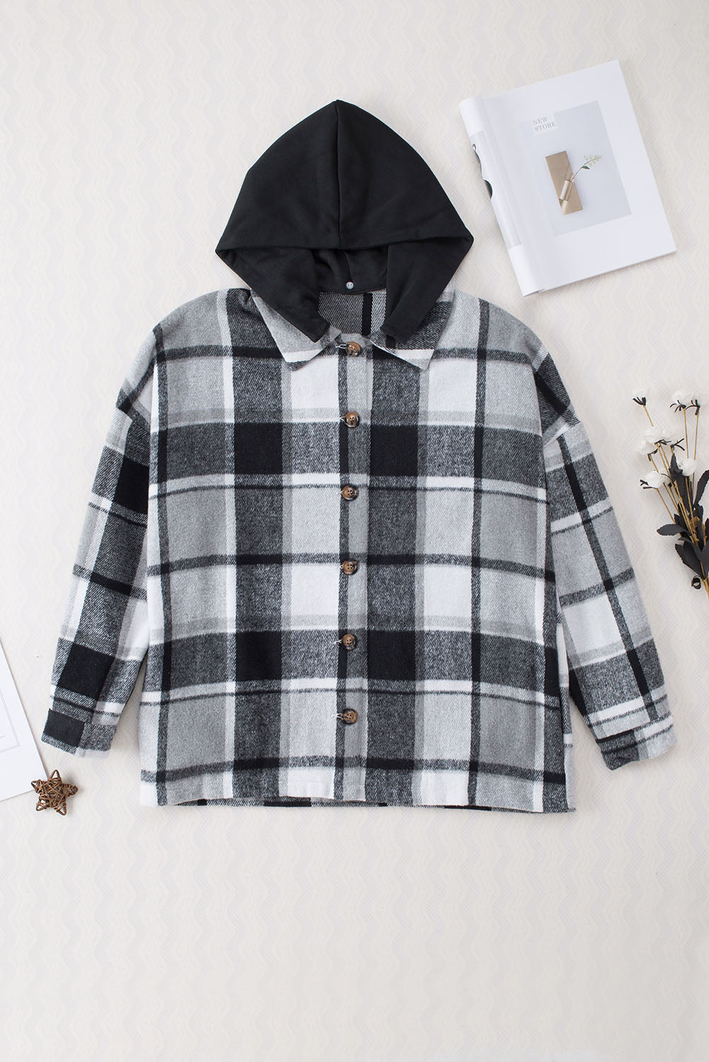 Stilla | Ternet Skjortejakke med Hætte Polyester Afslappet & Trendy Online Hot Salg