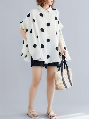 Stilla | Bluse Til Kvinder Med Prikker Og Chiffonbluse