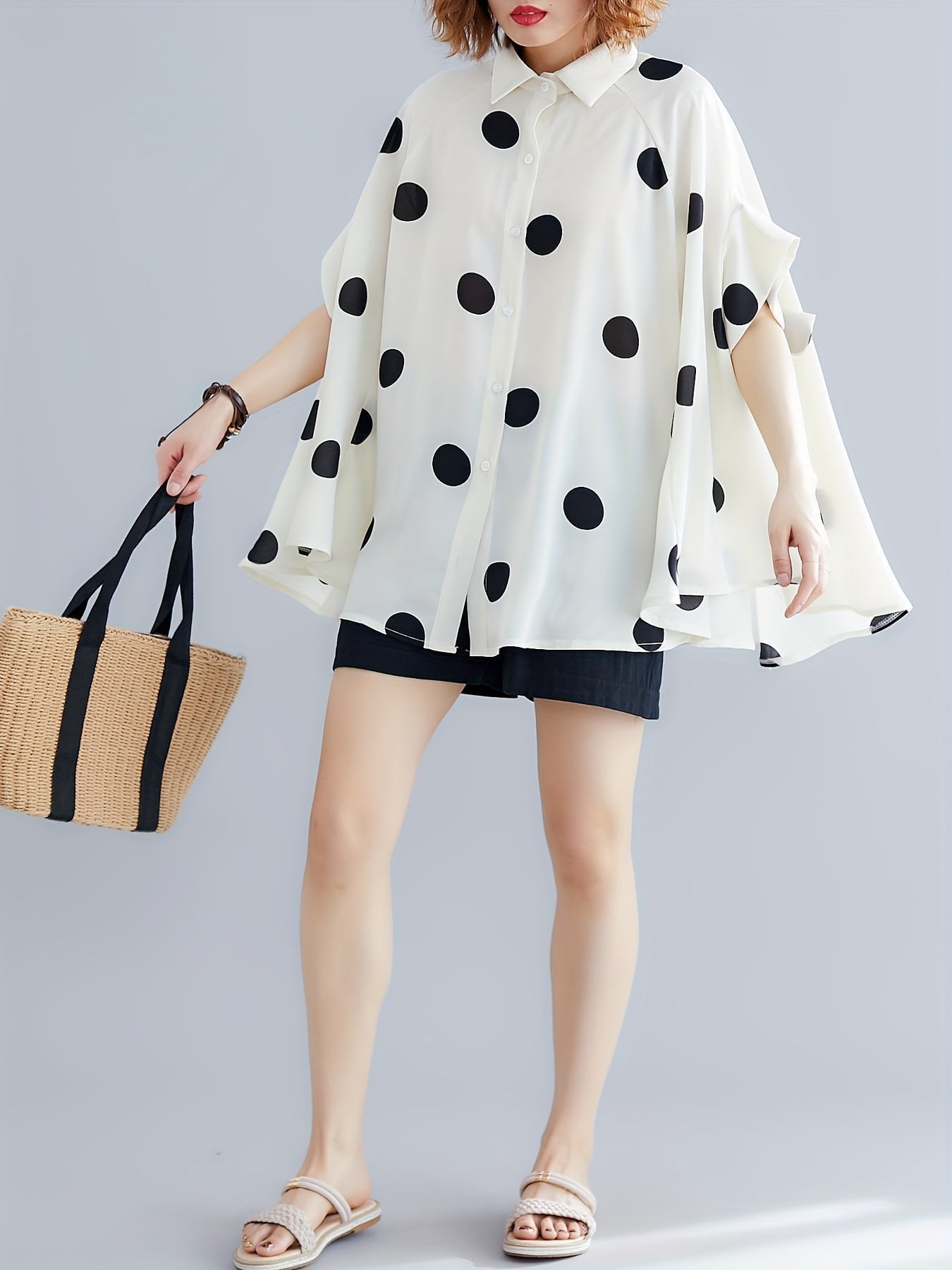 Stilla | Bluse Til Kvinder Med Prikker Og Chiffonbluse