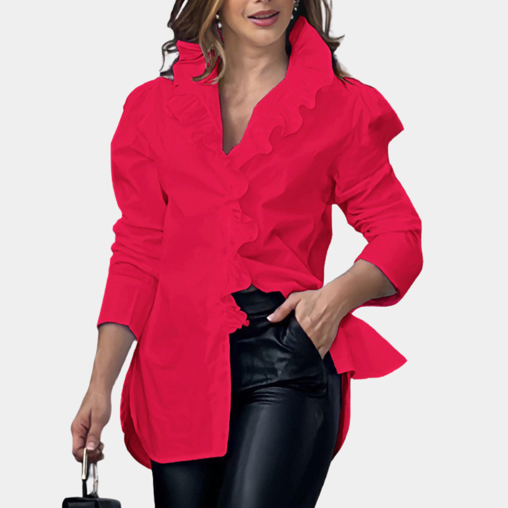 Stilla | Elegant damebluse med flæser.