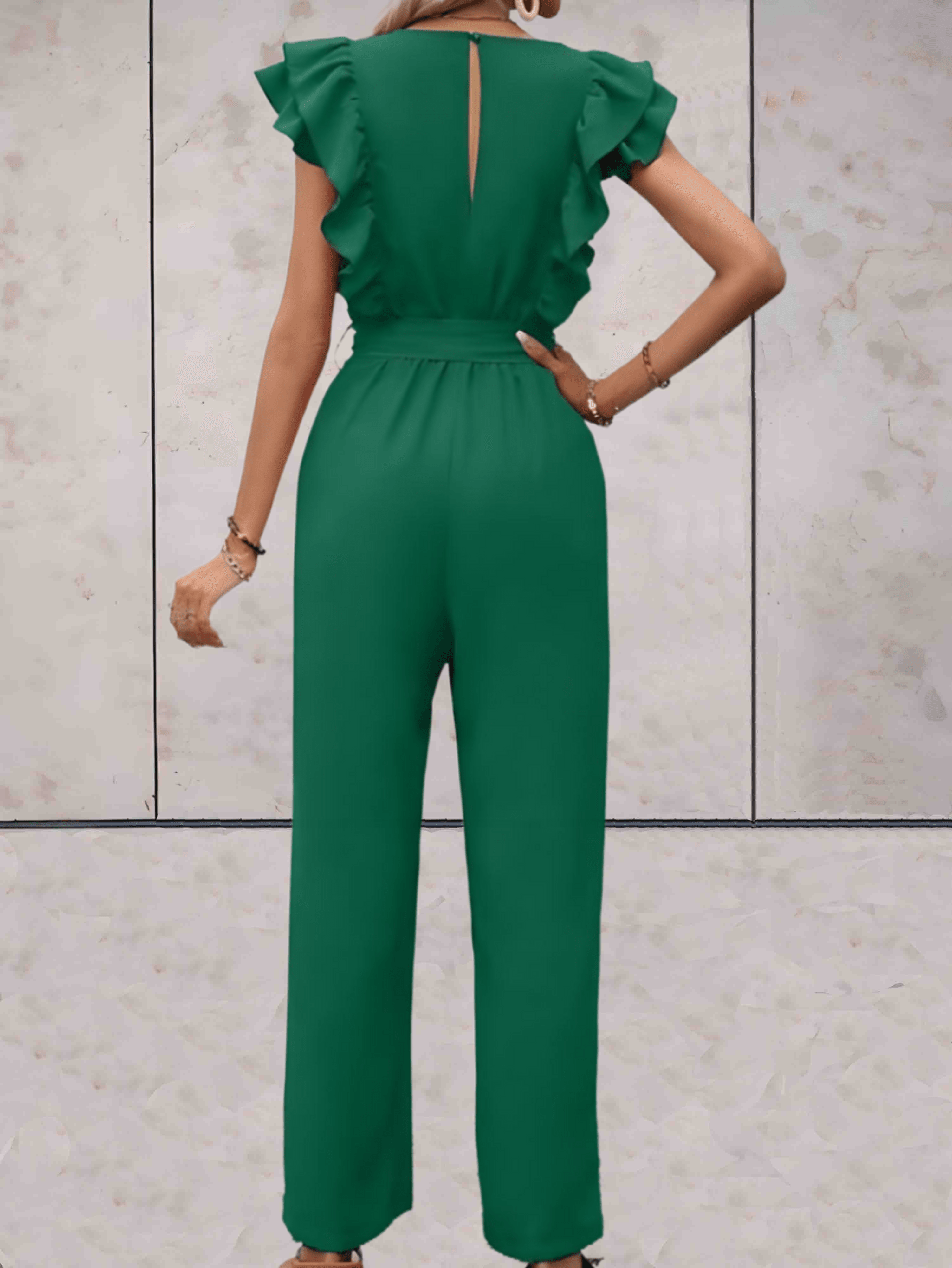 Stilla | Eleganz Afslappet jumpsuit med flæseærmer og linning