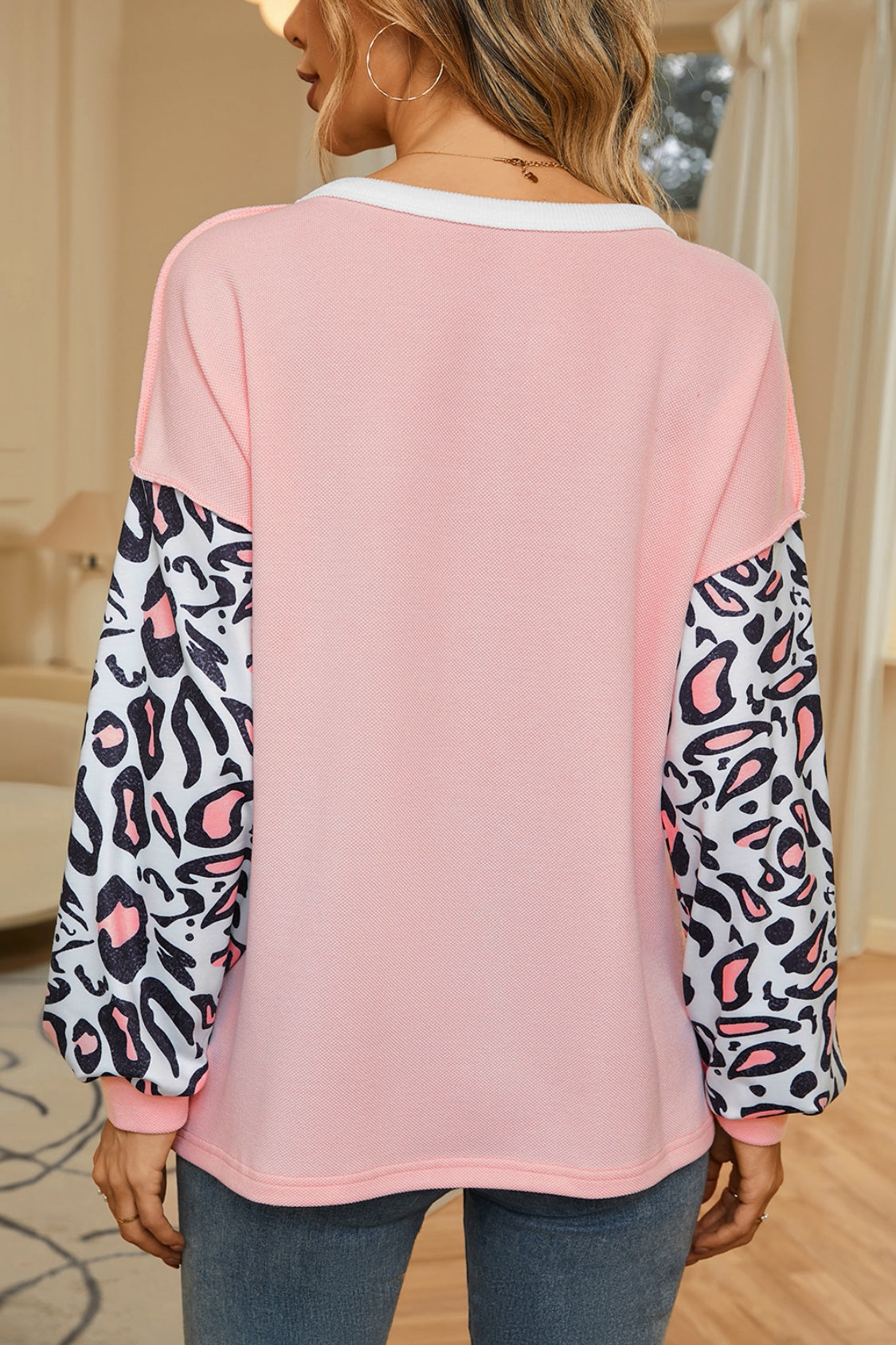 Stilla | Leopard Farveblok Knap Top Levere