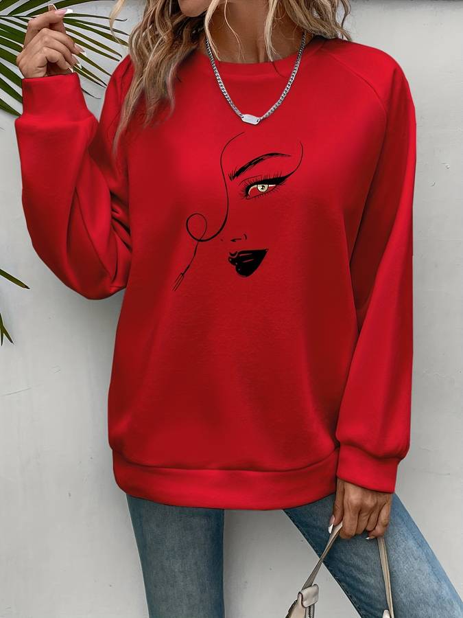 Stilla | Ansigt Trykt Sweatshirt