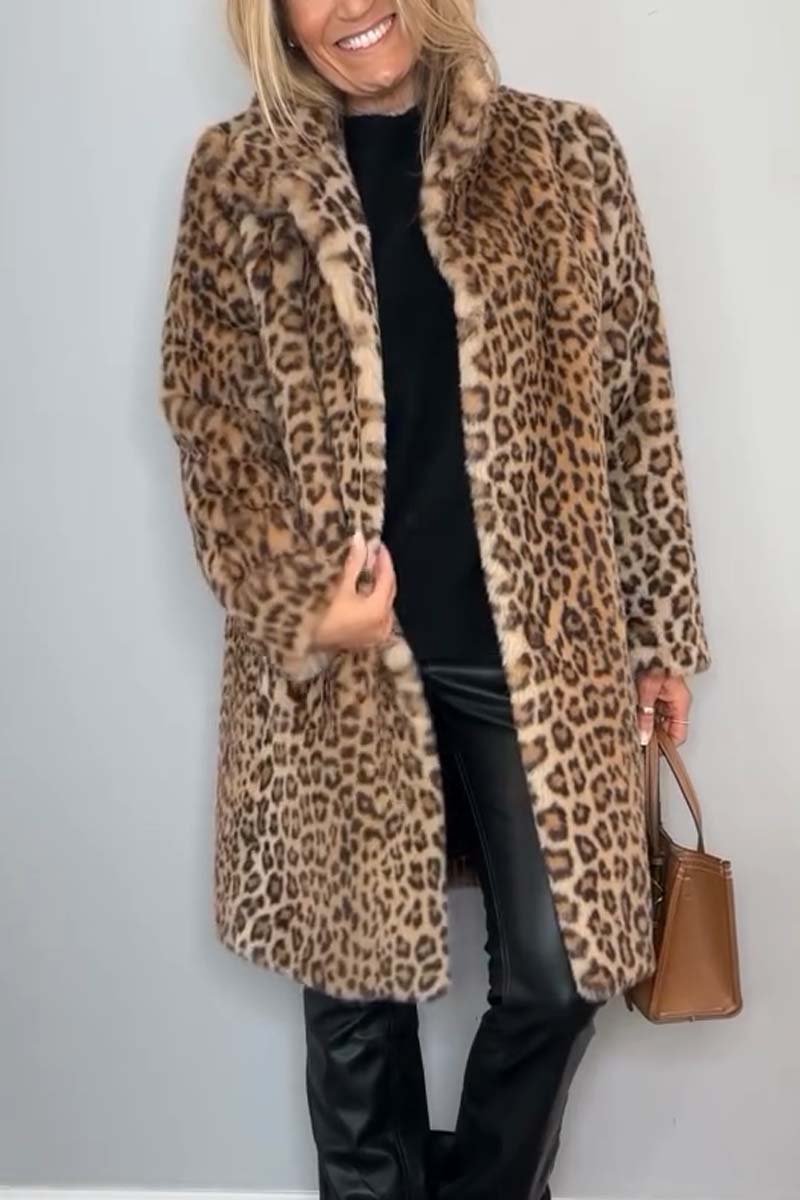 Stilla | Modet Leopardfrakke på udsalg