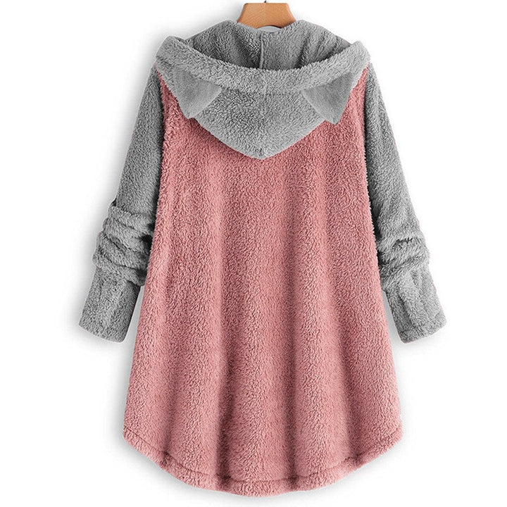 Stilla | Dame Fleece Sweatshirt med Katteører og Kontrastærmer Online Hot Salg