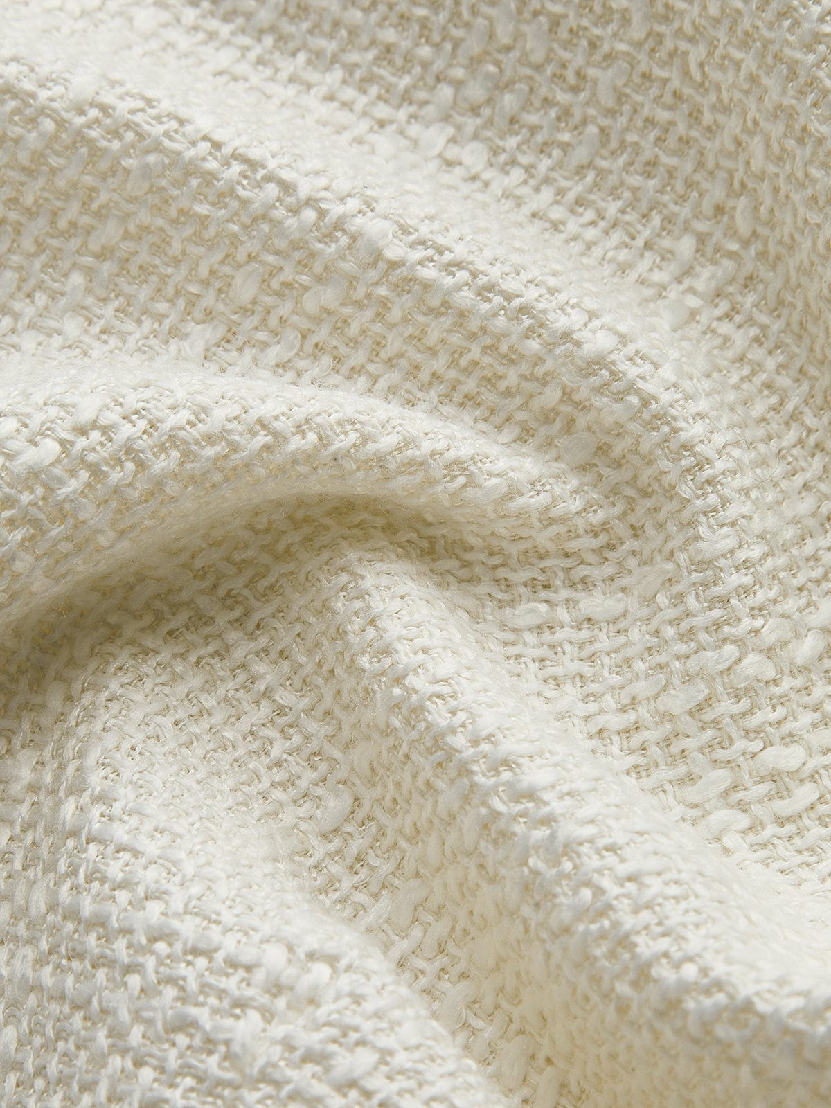 Stilla | Elegant Hvid Tweed Blazer med Sorte Satinsløjfer