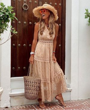 Stilla | Elegant Taljeret Maxikjole