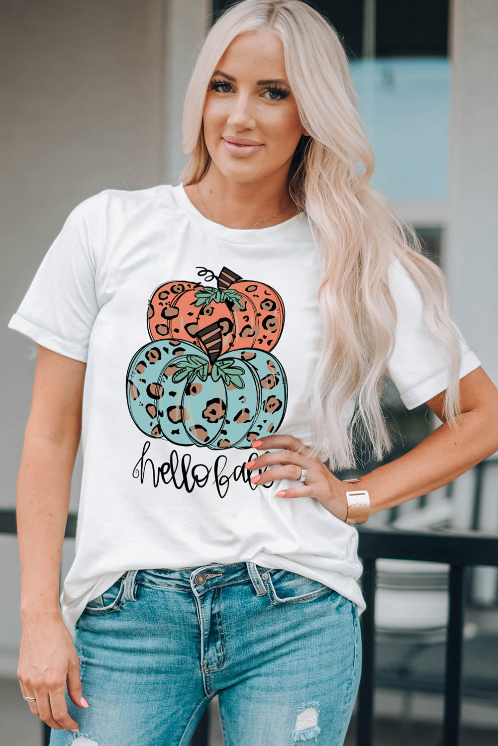 Stilla | Græskar Grafik Kortærmet T-Shirt