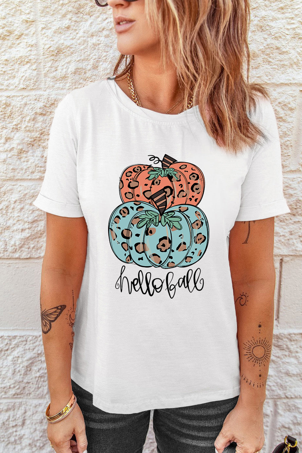 Stilla | Græskar Grafik Kortærmet T-Shirt