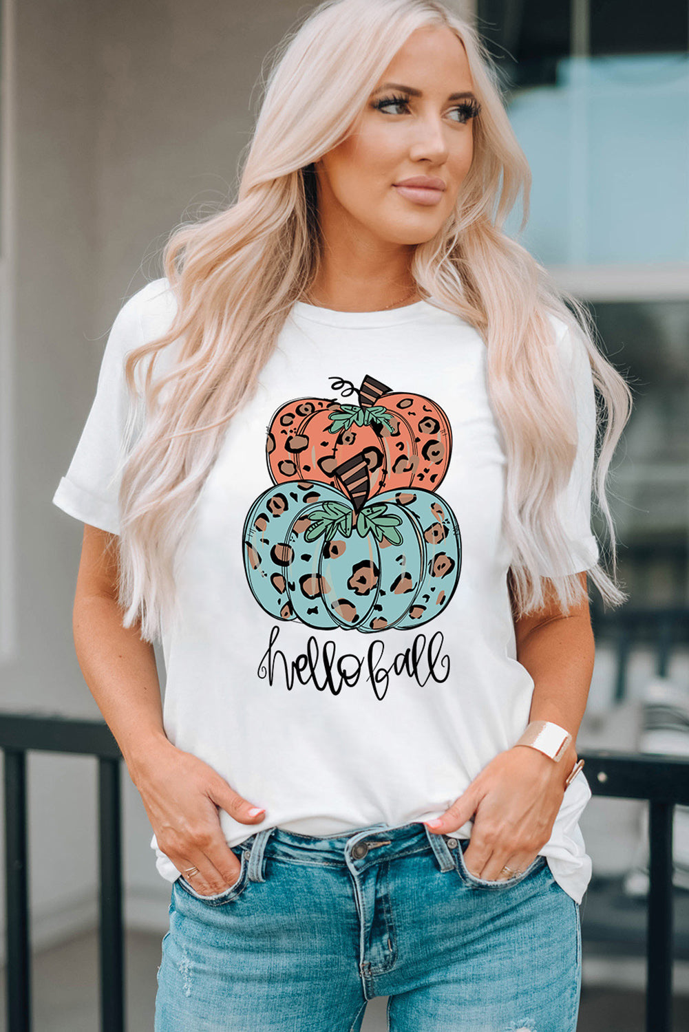 Stilla | Græskar Grafik Kortærmet T-Shirt