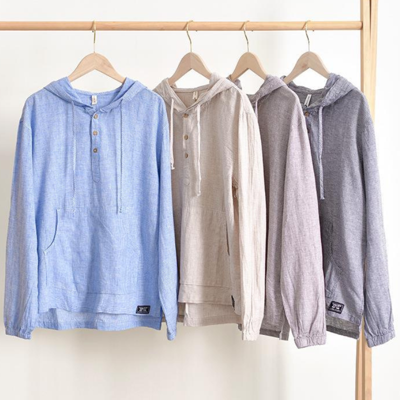 Stilla | Premium Oxford-Hættepullover i Linned