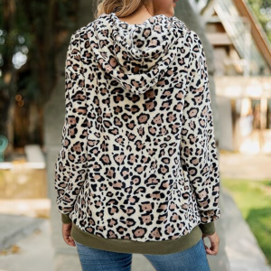 Stilla | Stilet Leopardmønster Vinter Hoodie til Kvinder