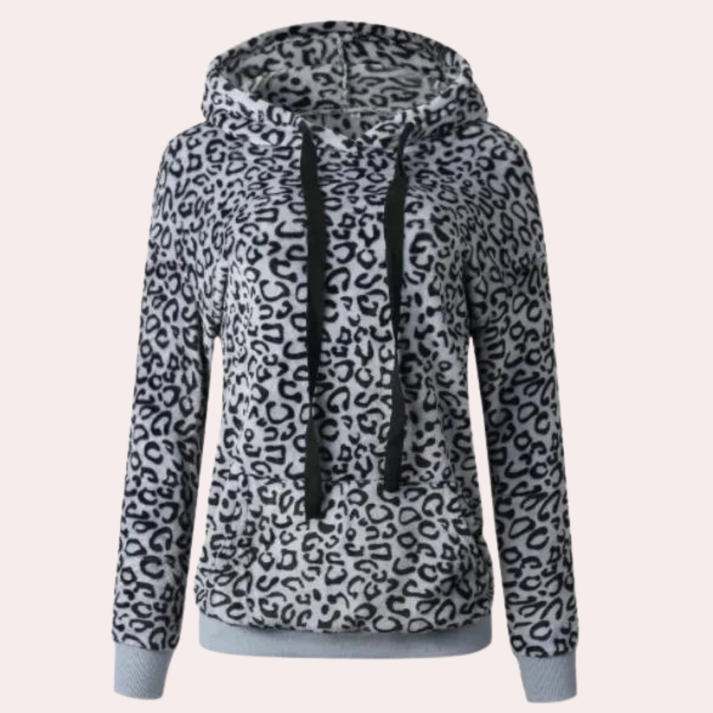 Stilla | Stilet Leopardmønster Vinter Hoodie til Kvinder