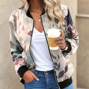 Stilla | Bomber Fleuri Beige