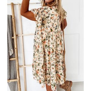 Stilla | Enkel Elegant Blomster Kjole