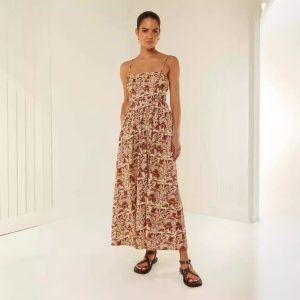 Stilla | Sommer Kvinder Afslappet Off Neck Sling Kjole